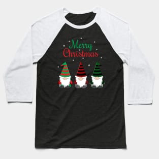 Merry Christmas Gnomes Color Baseball T-Shirt